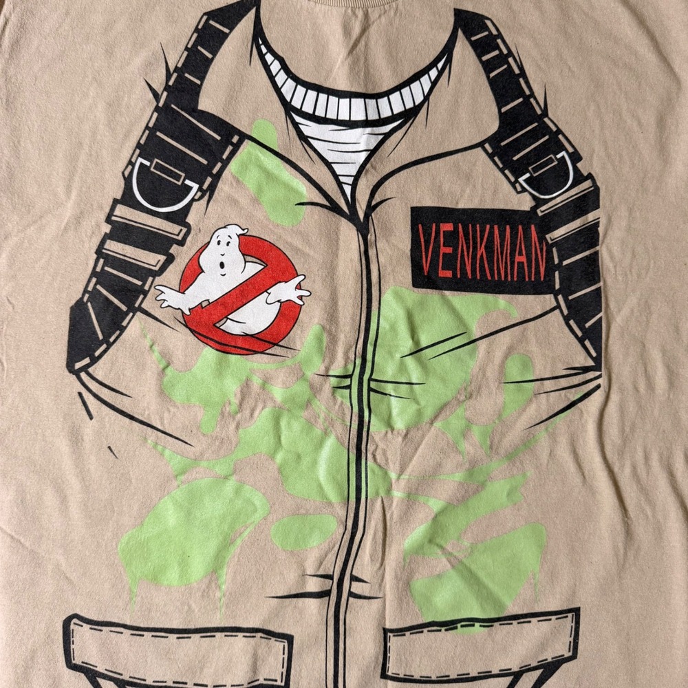 Ghostbusters Venkman Costume Tee Glow Dark Slime‎ Graphic Shirt Mens XL Cotton - Picture 3 of 10